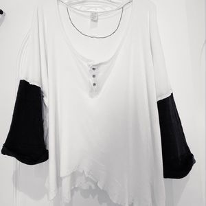 Free People white and blue jersey